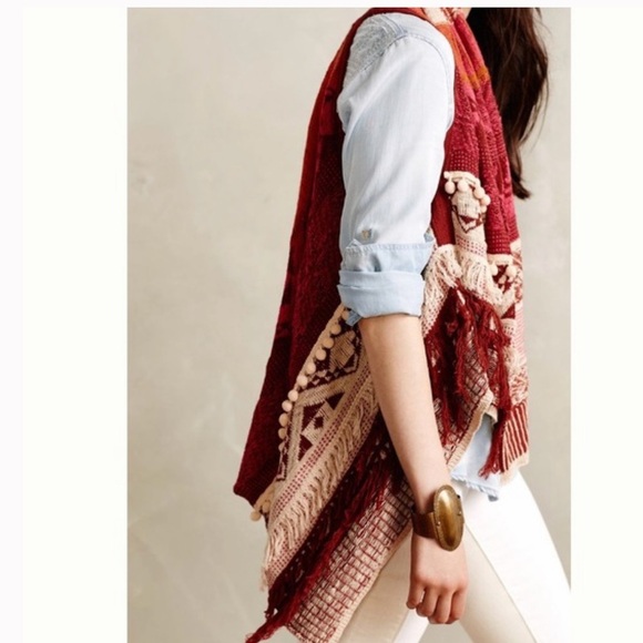 MOTH Anthropologie Durango Jacquard Boho Sweater Vest Size XS/S - Picture 3 of 16